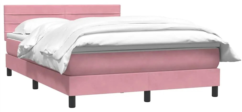 Cama com molas/colchão 140x210 cm veludo Rosa