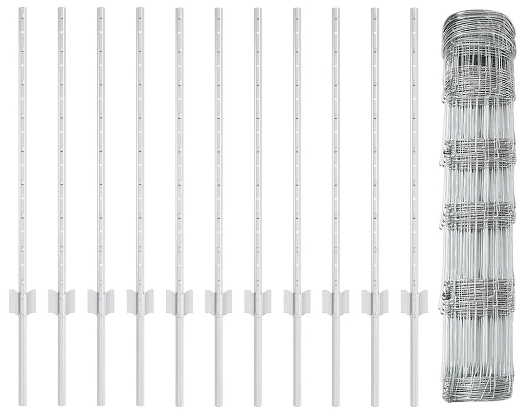 Postes de Cerca vidaXL 11 pcs U-Channel 80 cm Aço Galvanizado