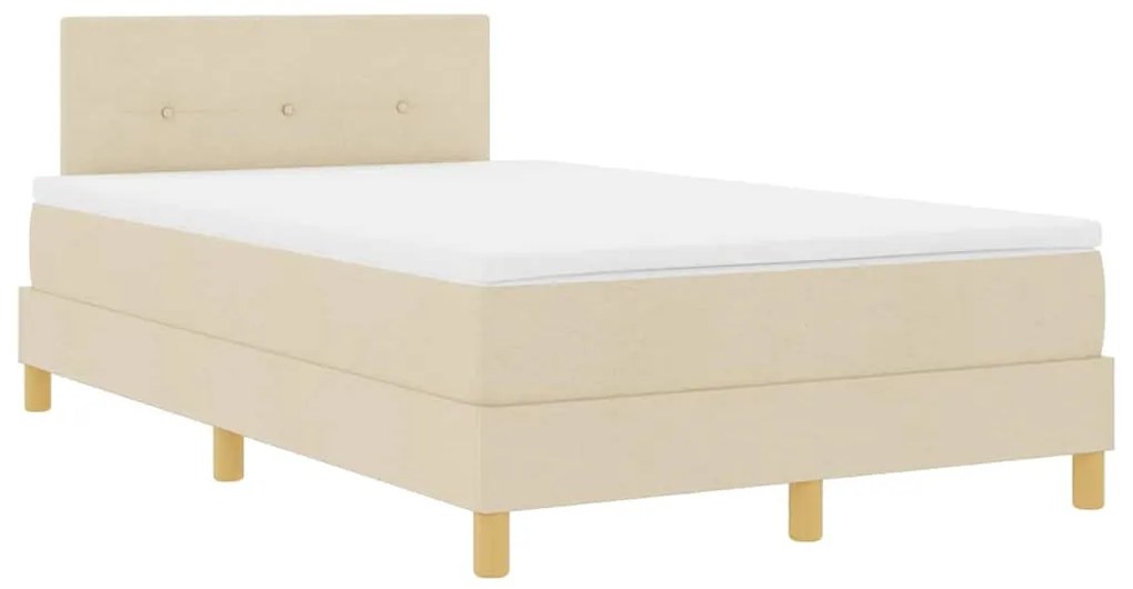 Cama Box com Colchão &amp; LED Creme 120x200 cm Tecido