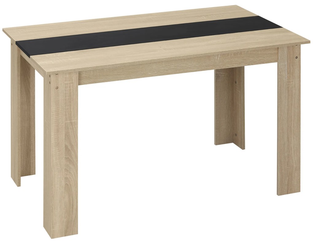 Mesa de Sala de Jantar para 4-6 Pessoas Estilo Moderno com Bancada de Melamina de Madeira Carga 50 kg 120x69x75 cm Madeira e Preto