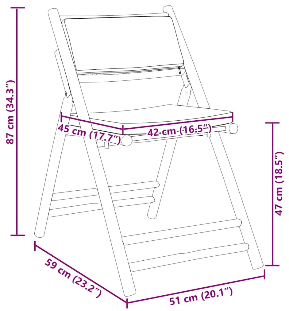 5 pcs conjunto bistrô dobrável c/ almofadões cinza escuro bambu