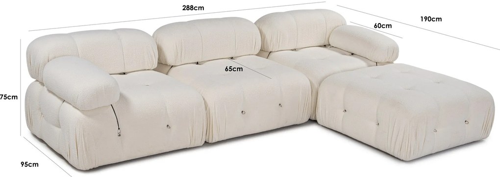 Sofá de Canto Bubble – Branco – 288 cm x 190 cm