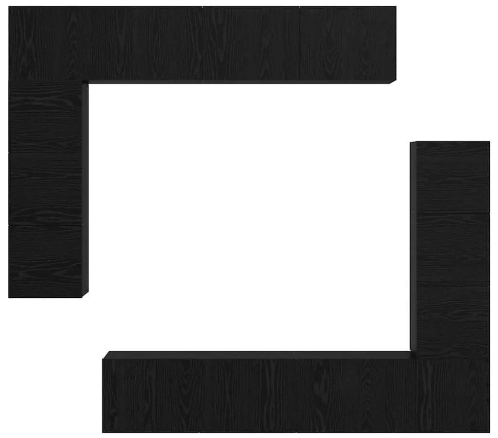 Conjunto de móvel de TV 8 pcs Carvalho preto 80 x 30 x 30 cm