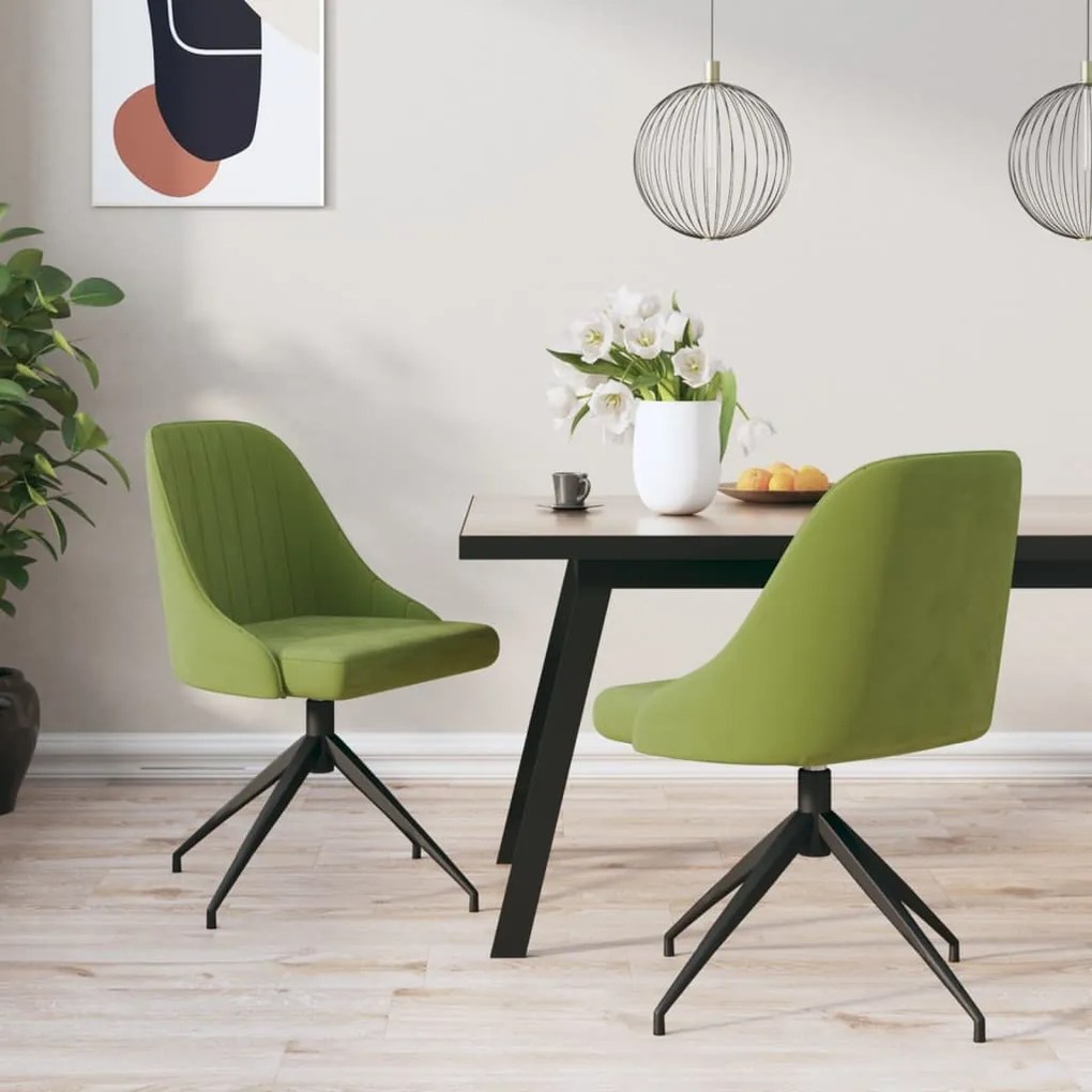 vidaXL Cadeiras de jantar 2 pcs veludo verde-claro