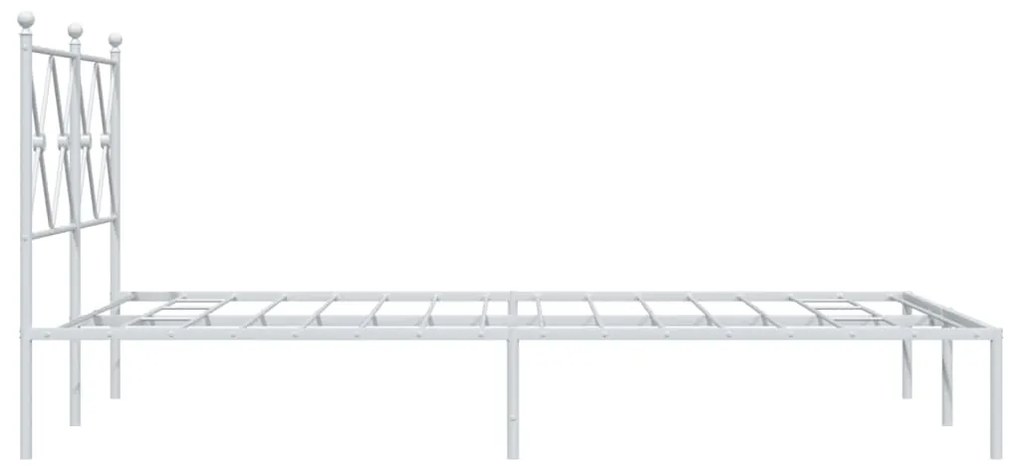 Estrutura de cama com cabeceira 120x200 cm metal branco