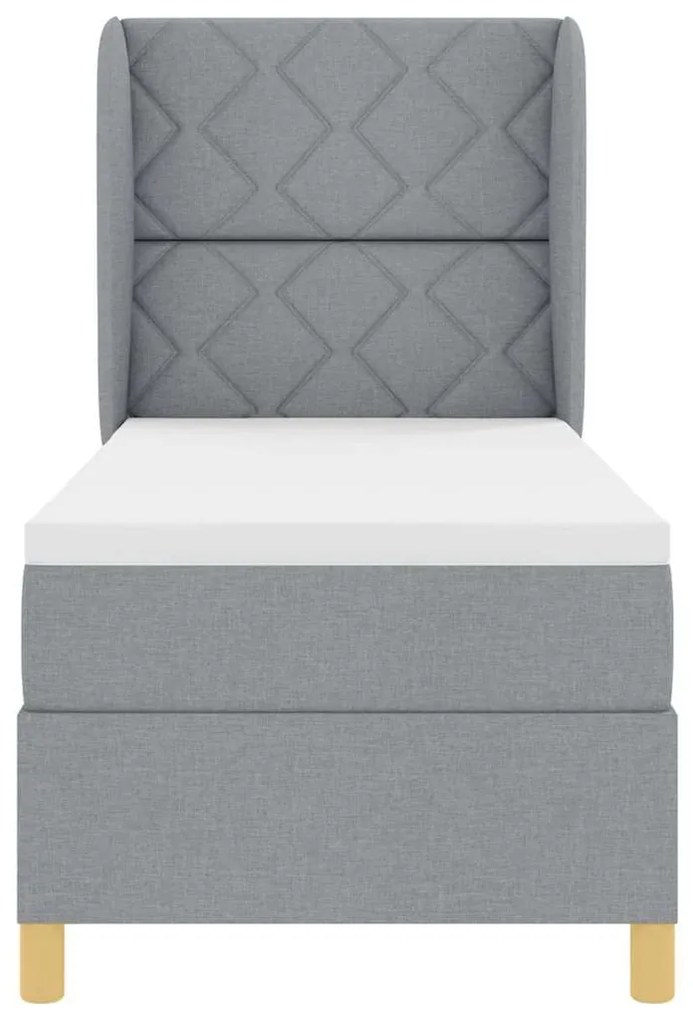 Cama Box com Colchão vidaXL Cinza Claro 80x200 cm Tecido