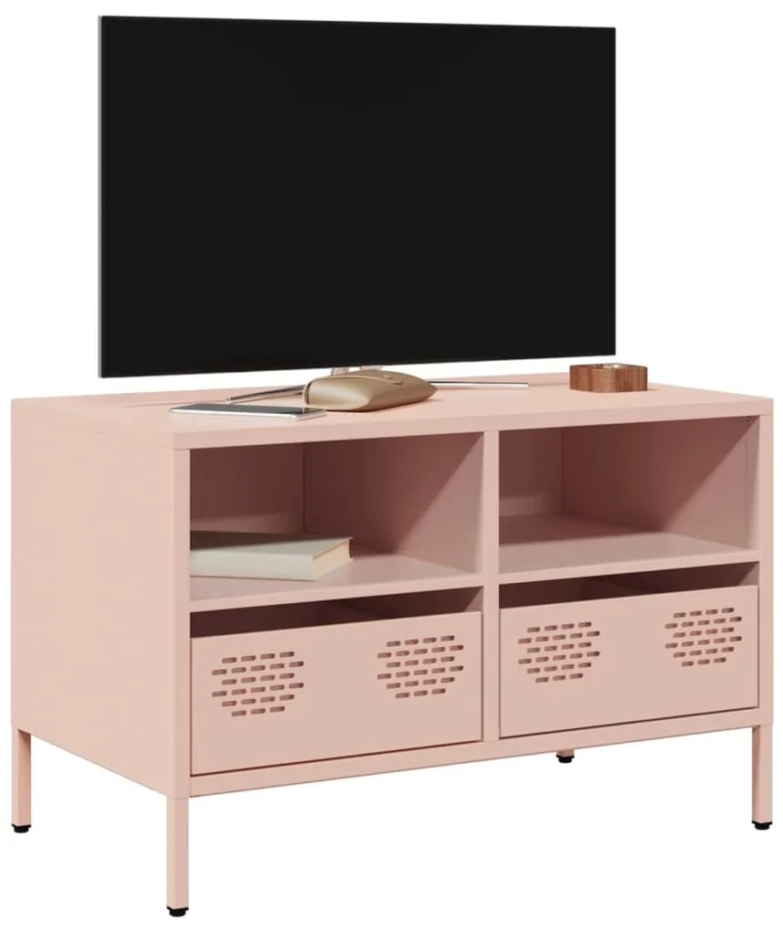Móvel de TV 68x39x43,5 cm aço laminado a frio rosa