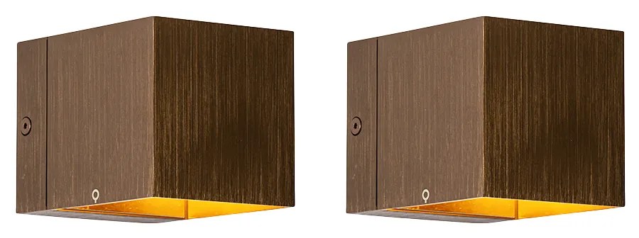 Conjunto de 2 Apliques de Parede Inteligentes Bronze Escuro 8cm c/ WiFi G9 - Transfer