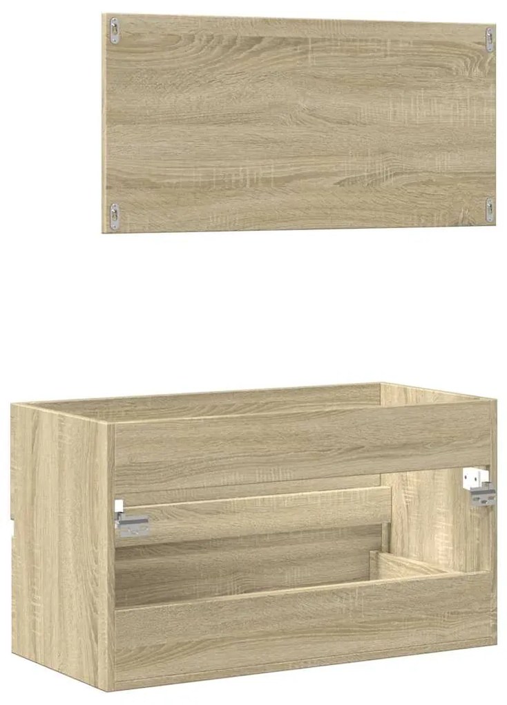 Armário de casa de banho com espelho 80x38,5x45 cm cor sonoma