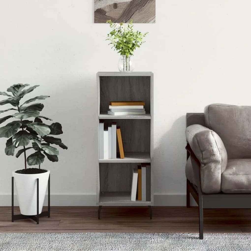 828754 vidaXL Aparador 34,5x32,5x90 cm madeira processada cor sonoma cinzento