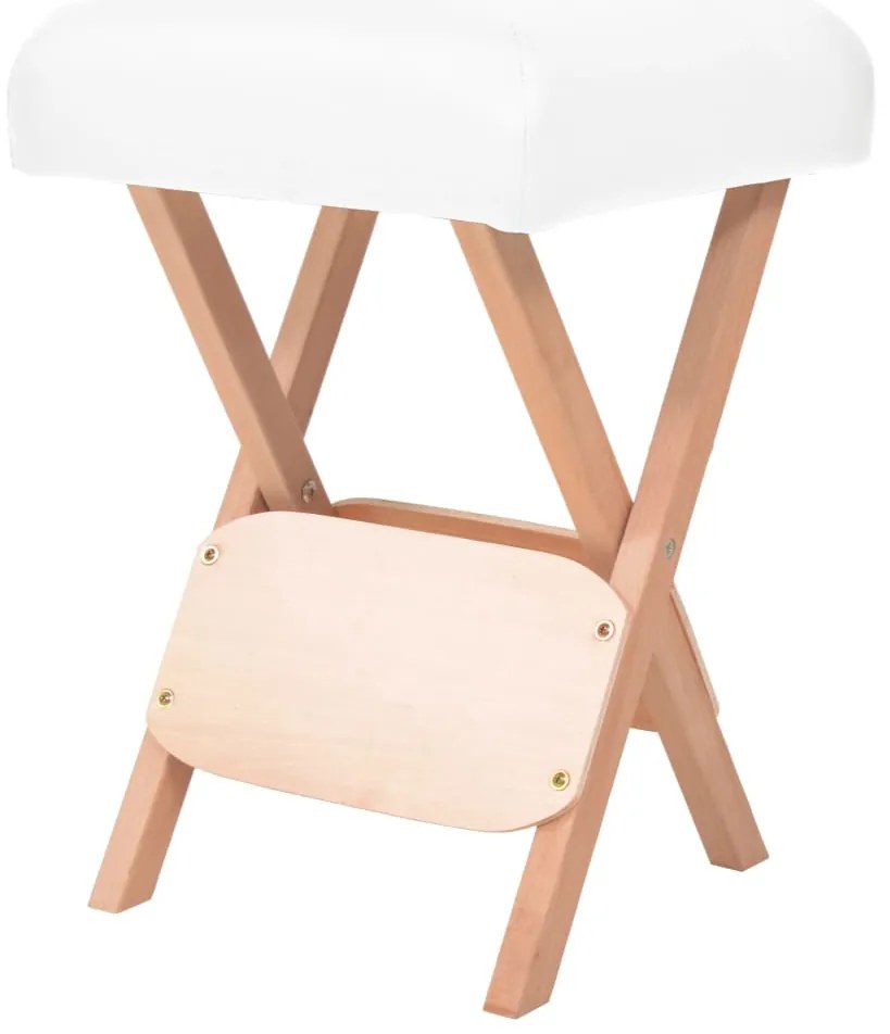 Banco massagens dobrável assento 12 cm espess. + 2 rolos branco