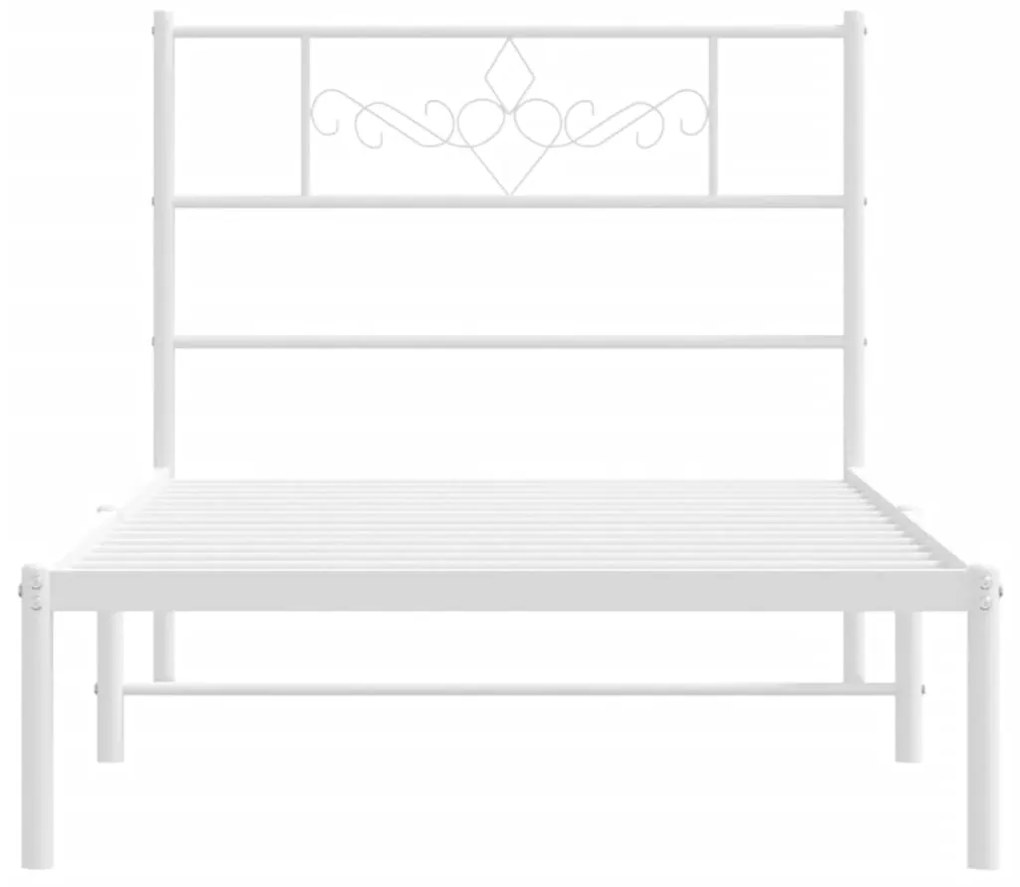 Estrutura de cama com cabeceira 80x200 cm metal branco