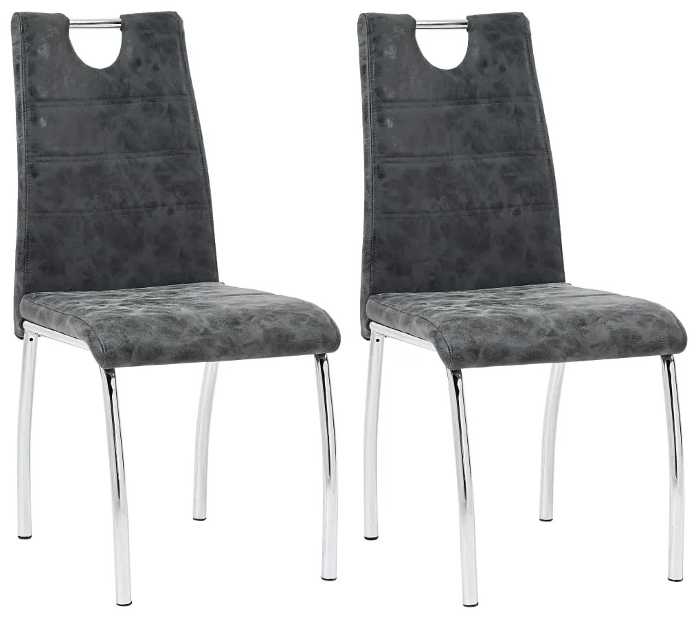 vidaXL Cadeiras de jantar 2 pcs couro artificial preto