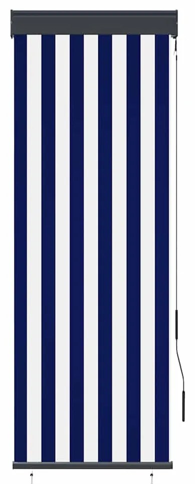 Estore de rolo para exterior 60x250 cm azul e branco