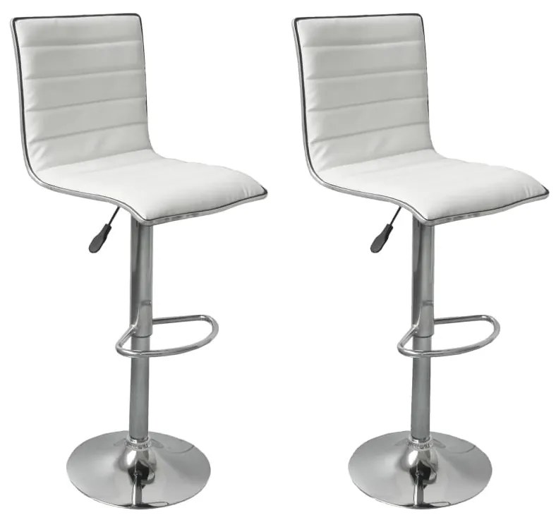 vidaXL Bancos de bar 2 pcs couro artificial branco
