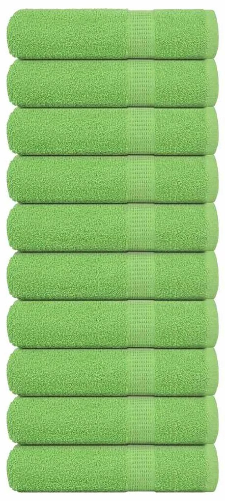 vidaXL Toalhas mãos FROGN 10pcs 50x100cm 360 g/m² verde maça
