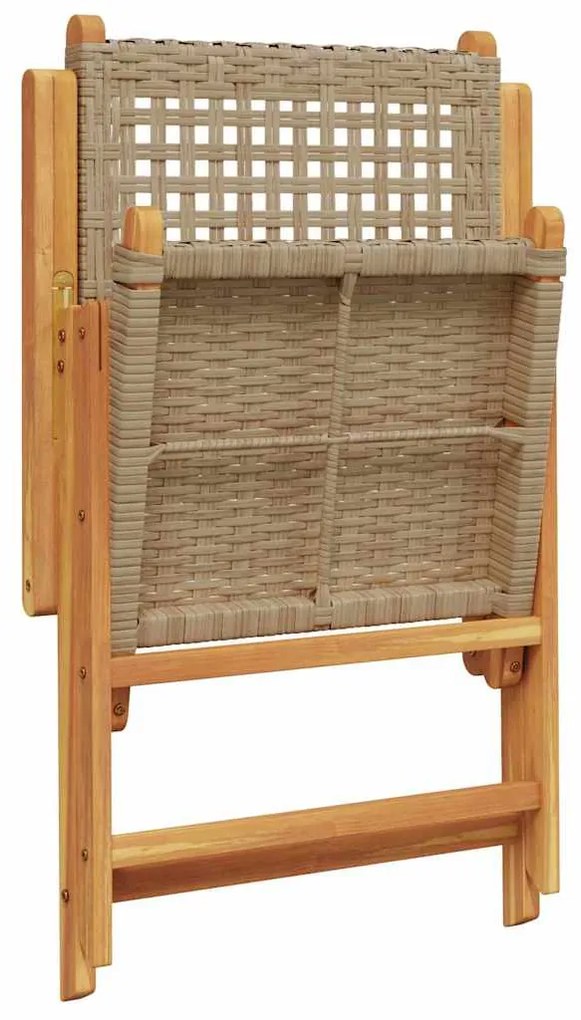 Mesa de Jardim Dobrável Manual 5 pcs Bege