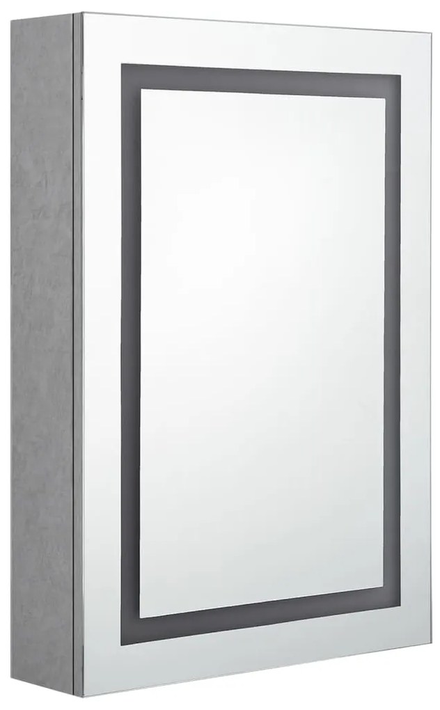 Armário espelhado casa de banho LED 50x13x70cm cinzento cimento