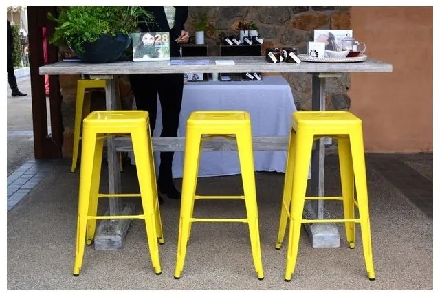 Conjunto 5 Bancos de bar TOL EK LIMITED , aço, amarelo