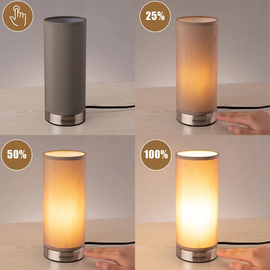 Conjunto de 2 Candeeiros de mesa Jasmin Regulável taupe