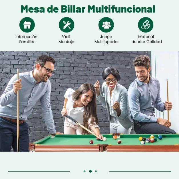 Conjunto de mesa de bilhar dobrável portátil com pernas dobráveis Niveladores de pés ajustáveis Cantos protegidos a couro 2 bolas de giz