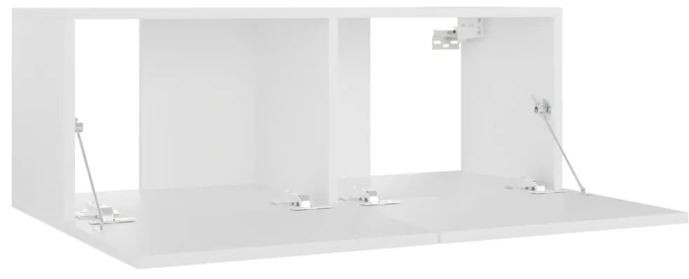 3 pcs conjunto de móveis de TV derivados de madeira branco