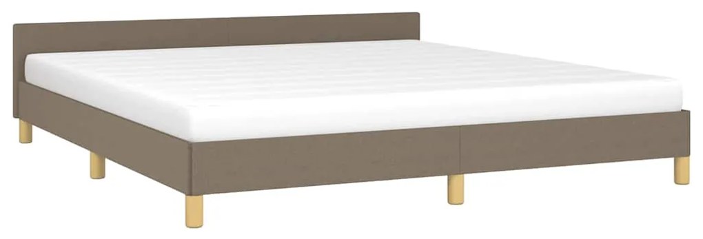 Cama sem colchão 160x200 cm tecido castanho-acinzentado