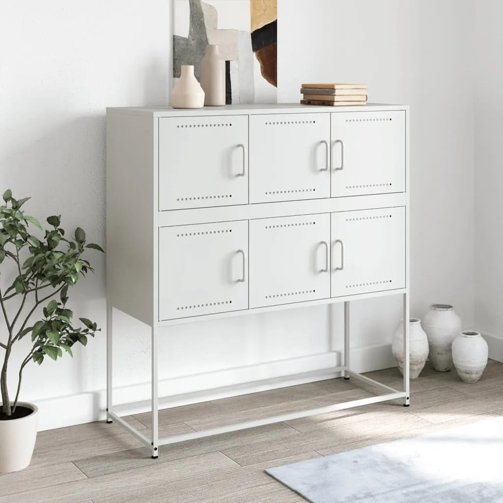Aparador 100,5x39x107 cm aço branco