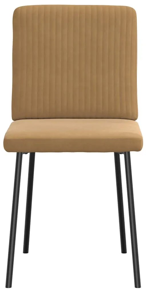 Cadeiras de jantar 2 pcs veludo castanho