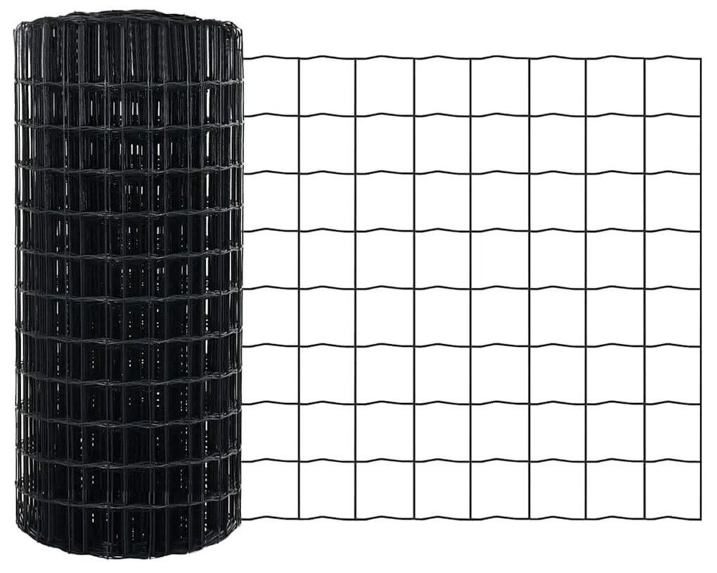 Cerca Euro com 13 Postes com Flange 0.4x50 m Aço Galvanizado