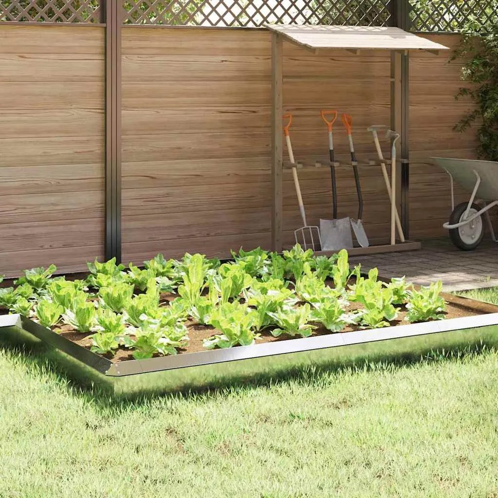 vidaXL Cerca de Caracol 16 pcs Prateado 50 x 3,5 x 25 cm