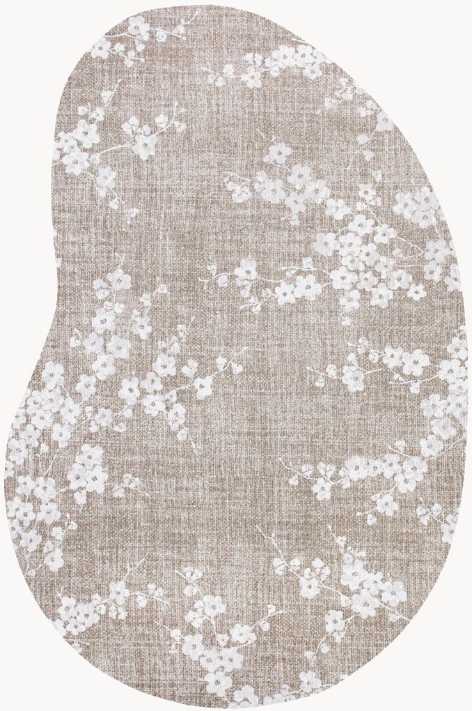 Tapete lavável em jacquard para interior e exterior de forma orgânica Sakura