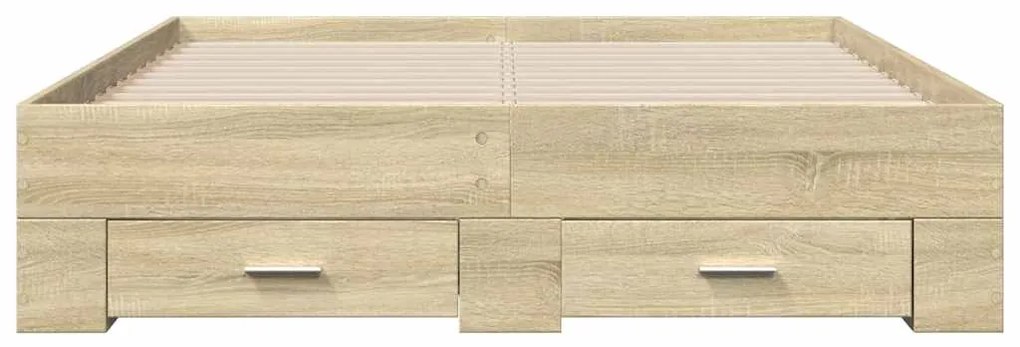 Estrutura de cama c/ gavetas derivados madeira carvalho sonoma