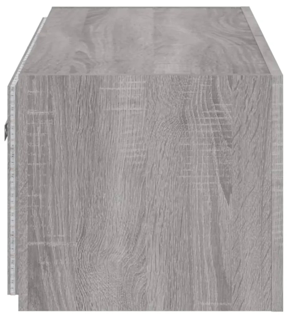 Móvel de parede p/ TV c/ luzes LED 80x35x31 cm cinzento sonoma