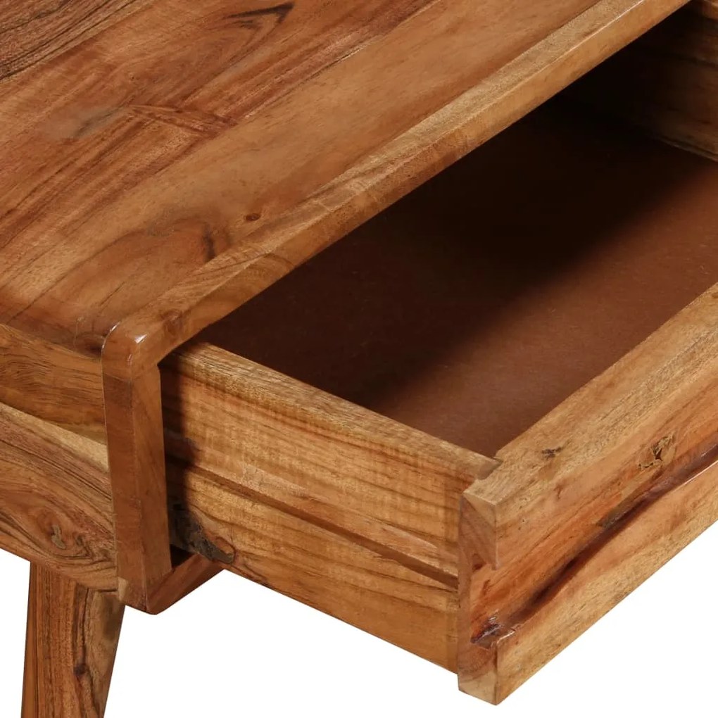 Mesa de centro madeira maciça com gaveta esculpida 100x50x40 cm