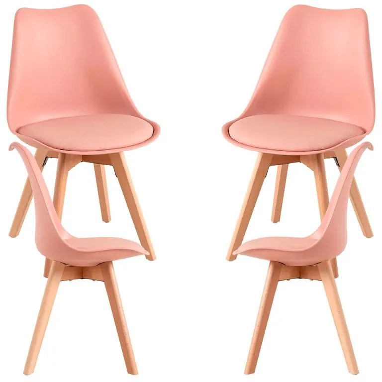 Pack 4 Cadeiras Synk Basic - Rosa de avelã