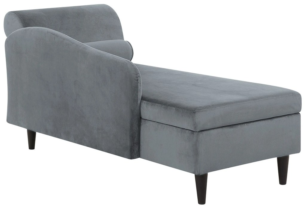 Chaise-longue à direita em veludo cinzento claro LUIRO Beliani