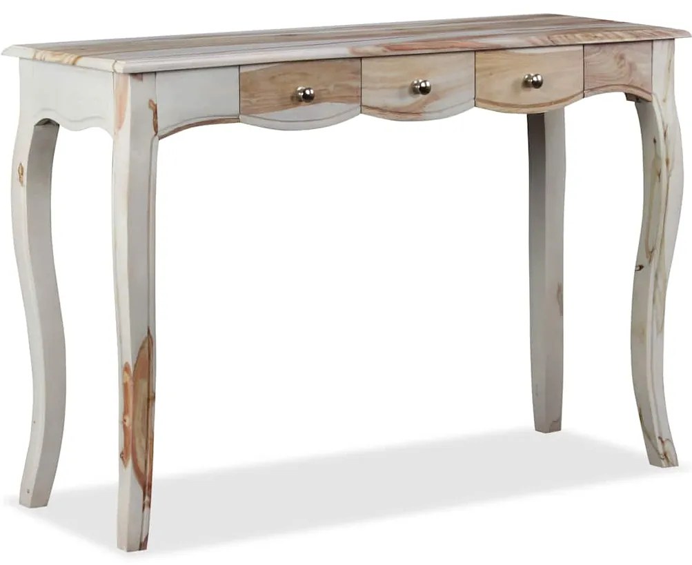 Mesa consola c/ 3 gavetas 110x40x76 cm madeira acácia maciça