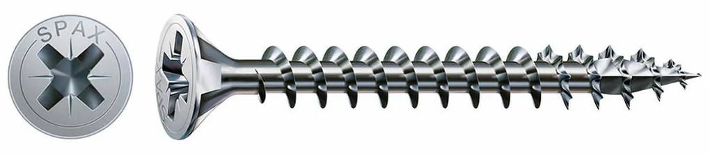 Caixa de parafusos SPAX Parafuso de madeira Cabeça plana (3,0 x 25 mm)