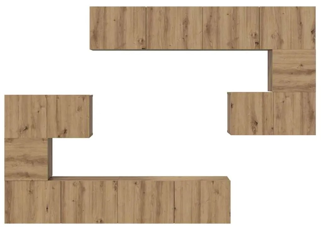 Conjunto de móvel de TV Outros 8 pcs carvalho artisiano