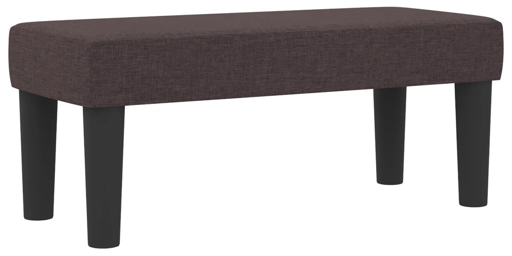 Cama Box Spring com Colchão & Banco Marrom Escuro 90x190 cm Tecido