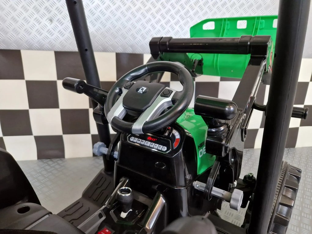 Trator infantil para crianças 3 a 5 anos de 24V com reboque Verde