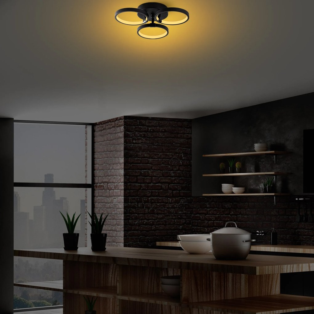 Chandelier Halka – Preto – Largura 37 cm x Altura 9 cm x Profundidade
