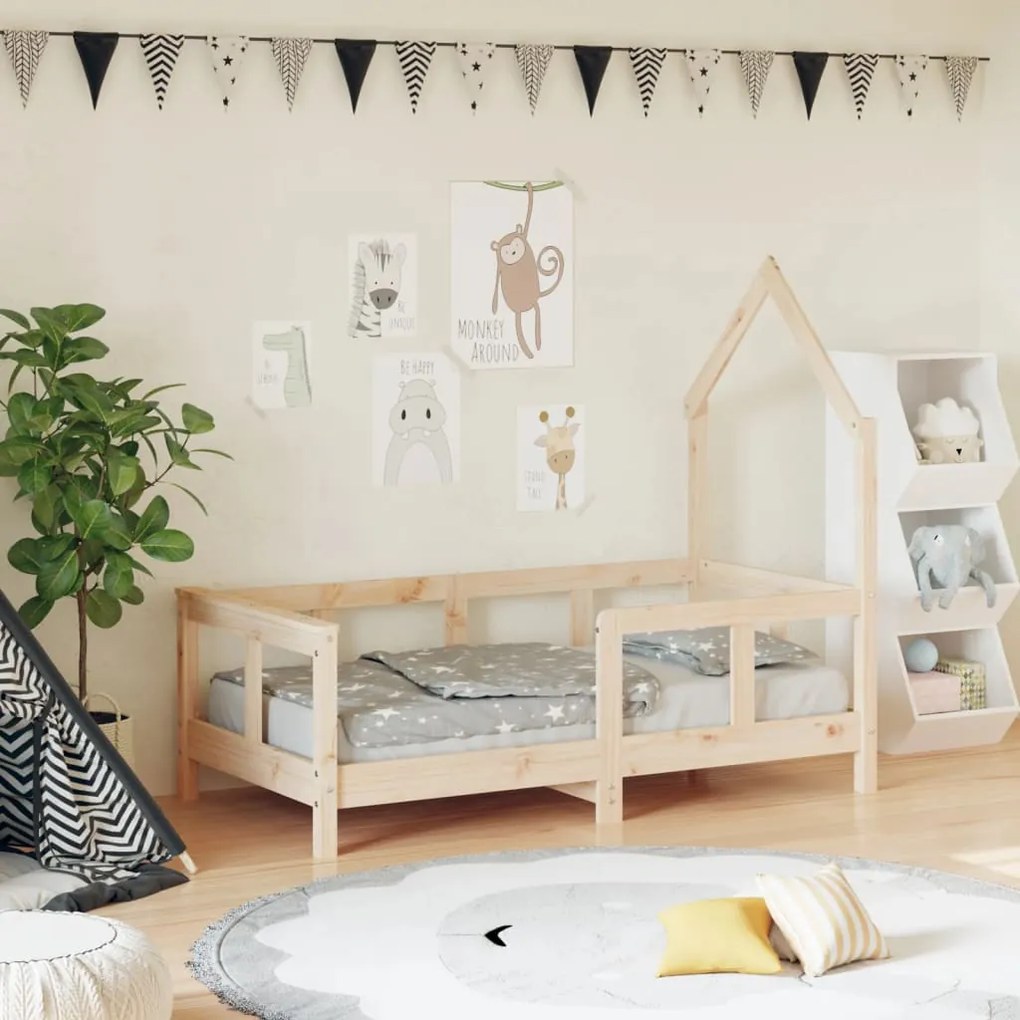 834555 vidaXL Estrutura de cama infantil 70x140 cm pinho maciço