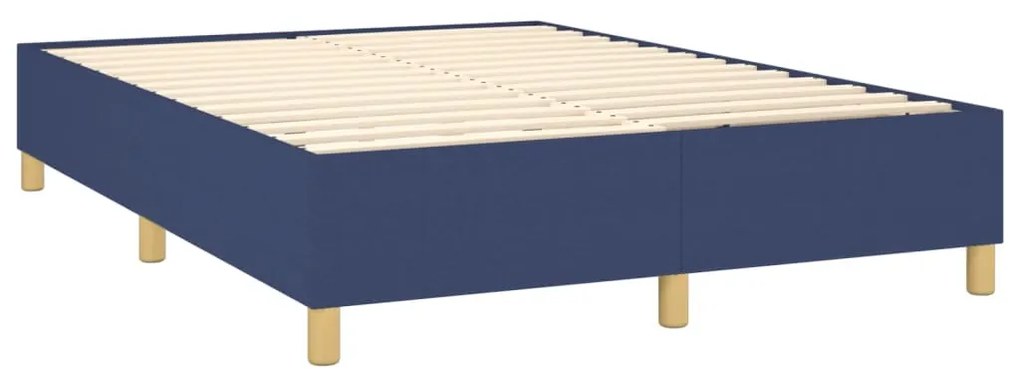 Estrutura de cama sem colchão 140x200 cm tecido azul