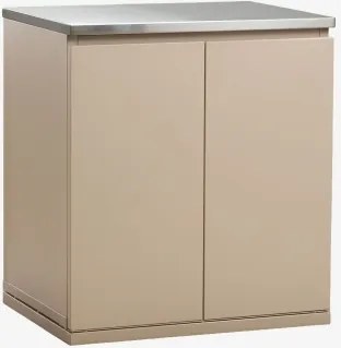 Módulo De Arrumação Para Cozinha Modular De Exterior Em Aço Rivana ↔︎ 80 Cm & Tapioca Bege - Sklum
