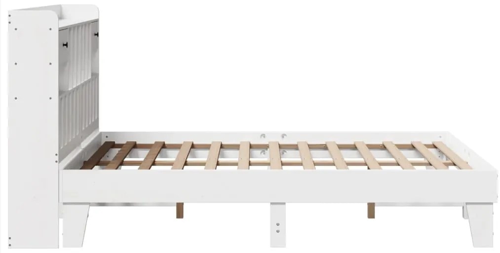 Cama sem colchão 150x200 cm madeira de pinho maciça branco