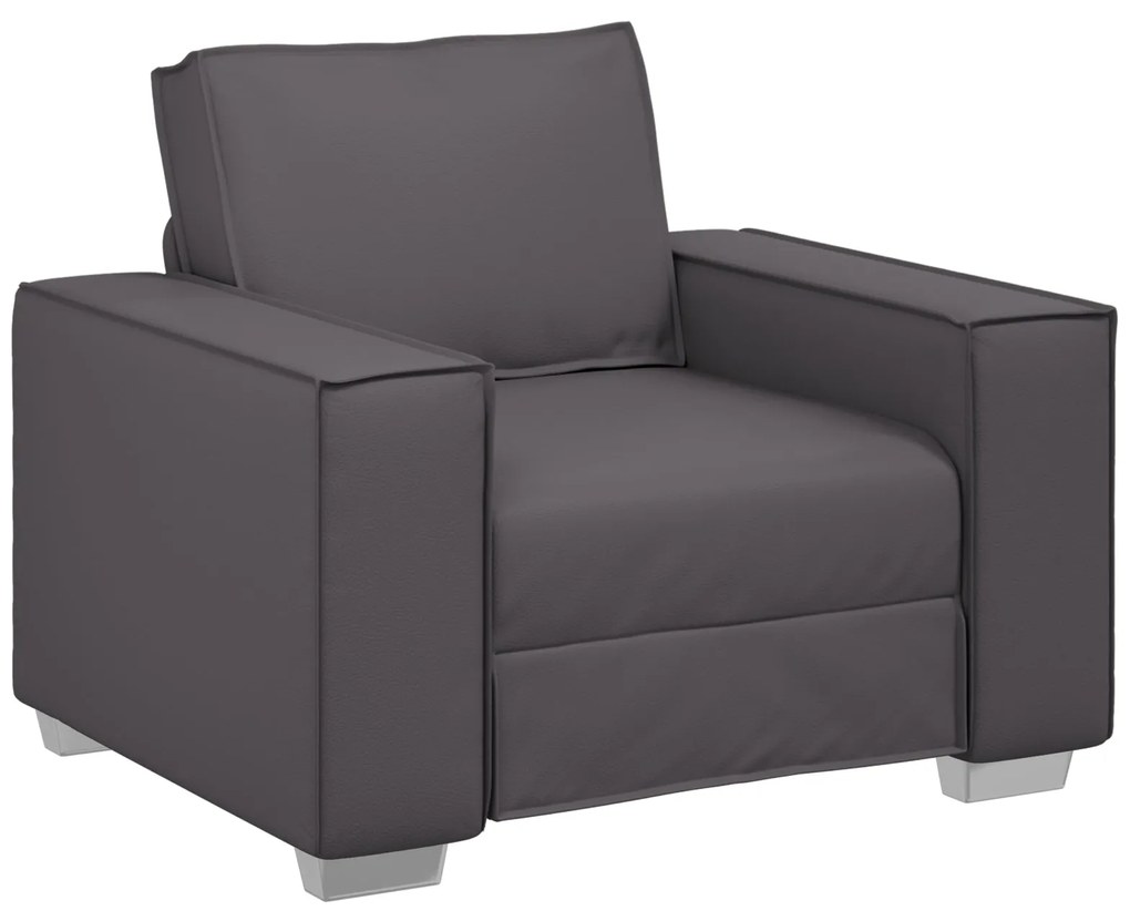 Cadeira de sofá vidaXL Cinza 59 cm em Couro Sintético