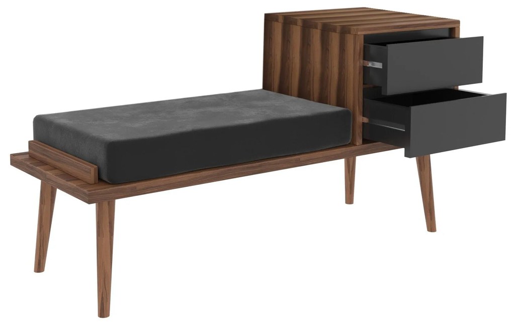 Hall Stand Fiume – Walnut e Antracite – 120x40x45 cm