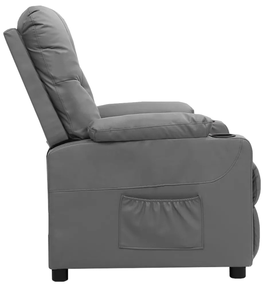 Poltrona elevatória couro artificial cinzento